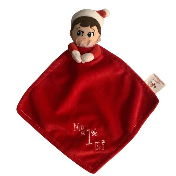 The Elf on Shelf My 1st First Elf Christmas Lovey Baby Security Blanket Rattle - Picture 1 of 6